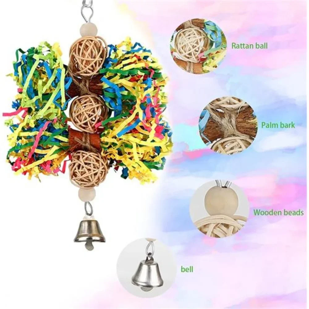 Bird Parakeet Toys Foraging Shredding Toys Parrot Cage Accessories Hanging Toys